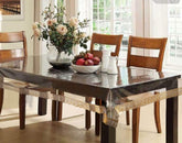 Kuber Industries PVC 6 Seater Transparent Dining Table Cover With golden Lace (Gold)